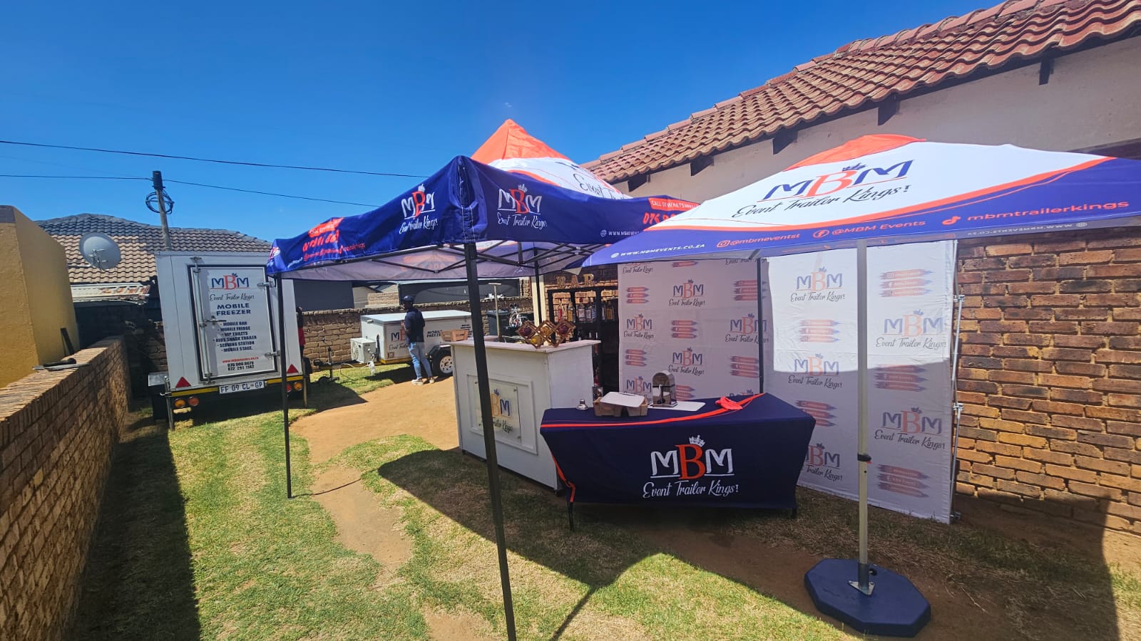 MBM branded gazebos and hospitality setup